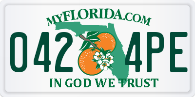 FL license plate 0424PE