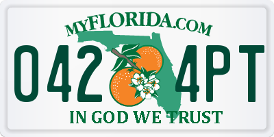 FL license plate 0424PT