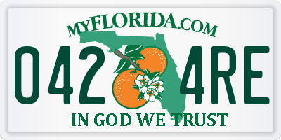 FL license plate 0424RE