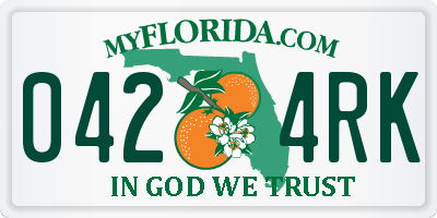 FL license plate 0424RK