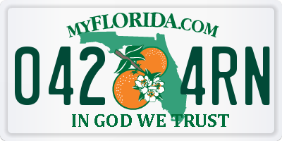FL license plate 0424RN