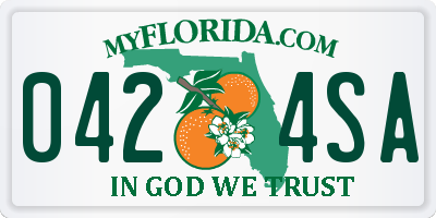 FL license plate 0424SA