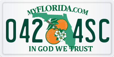 FL license plate 0424SC