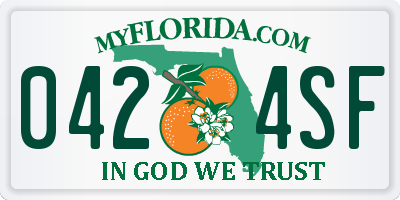 FL license plate 0424SF