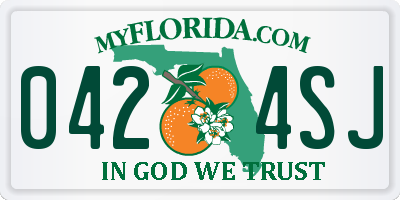 FL license plate 0424SJ