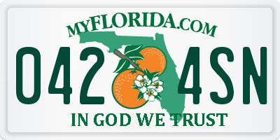 FL license plate 0424SN