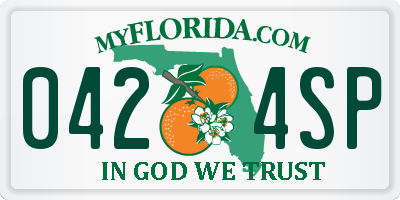 FL license plate 0424SP