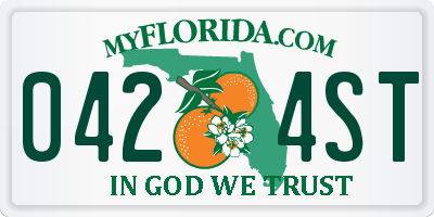 FL license plate 0424ST