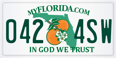 FL license plate 0424SW