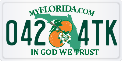 FL license plate 0424TK