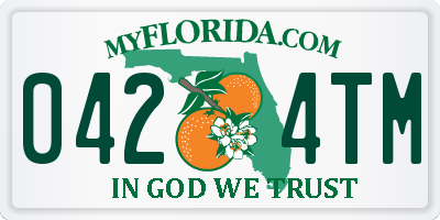 FL license plate 0424TM