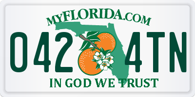 FL license plate 0424TN