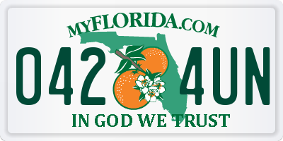 FL license plate 0424UN