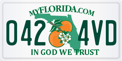 FL license plate 0424VD