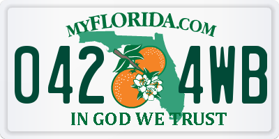 FL license plate 0424WB