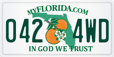 FL license plate 0424WD