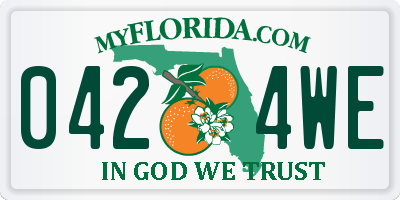 FL license plate 0424WE