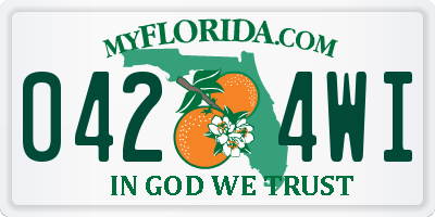 FL license plate 0424WI