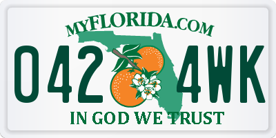FL license plate 0424WK