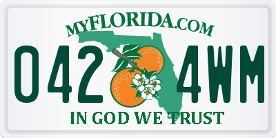 FL license plate 0424WM