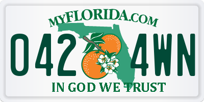 FL license plate 0424WN