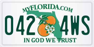 FL license plate 0424WS
