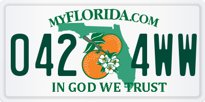 FL license plate 0424WW