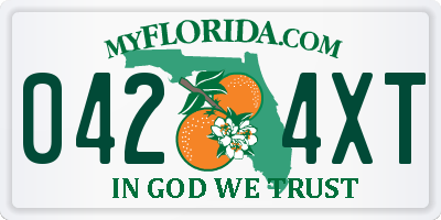 FL license plate 0424XT