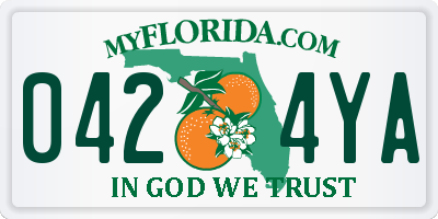 FL license plate 0424YA