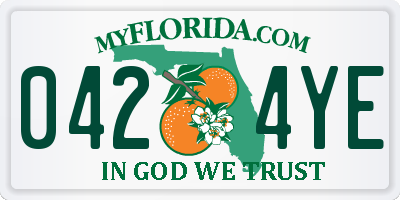 FL license plate 0424YE