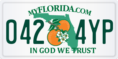 FL license plate 0424YP