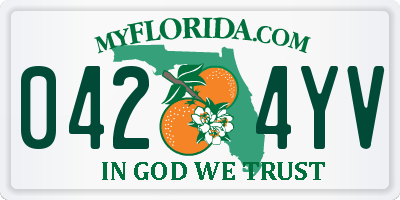FL license plate 0424YV