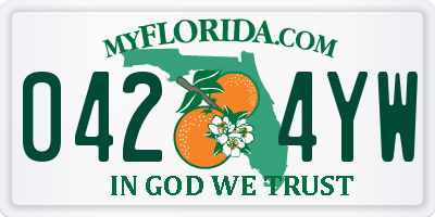 FL license plate 0424YW