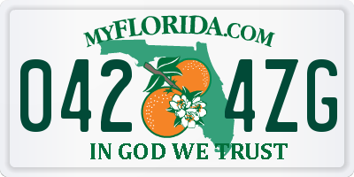 FL license plate 0424ZG