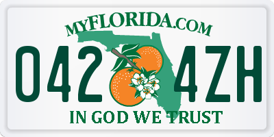 FL license plate 0424ZH