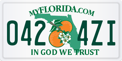 FL license plate 0424ZI