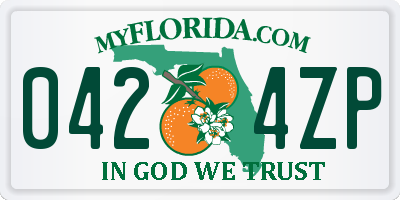 FL license plate 0424ZP
