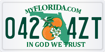 FL license plate 0424ZT