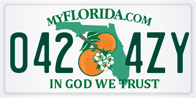 FL license plate 0424ZY