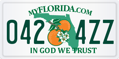 FL license plate 0424ZZ