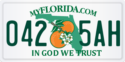 FL license plate 0425AH