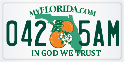 FL license plate 0425AM