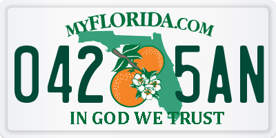 FL license plate 0425AN