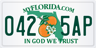 FL license plate 0425AP