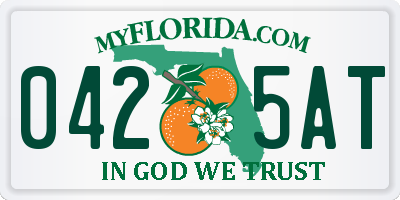 FL license plate 0425AT