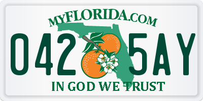 FL license plate 0425AY