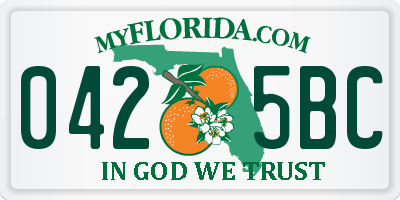 FL license plate 0425BC