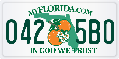 FL license plate 0425BO