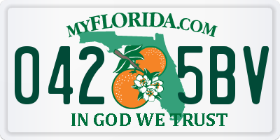 FL license plate 0425BV