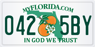 FL license plate 0425BY